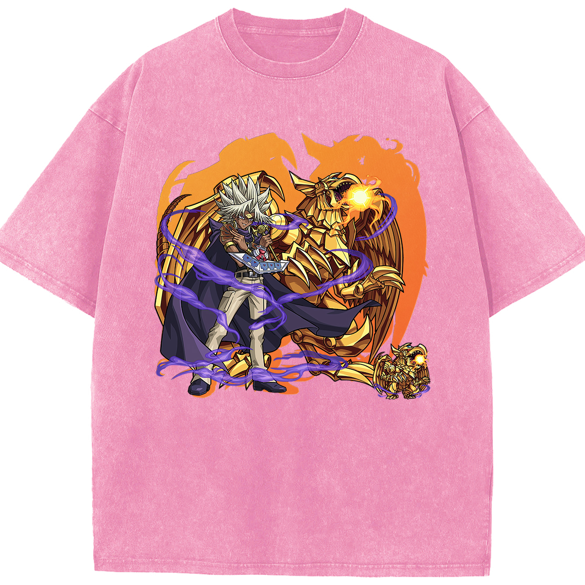 （画像用） 遊☆戯☆王 Yu-Gi-Oh! 綿100% ヴィンテージ風 半袖Tシャツ（フロントプリント）